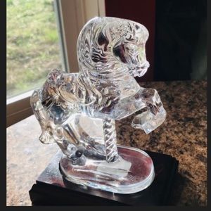 VINTAGE WEDGWOOD/WATERFORD CRYSTAL CAROUSAL HORSE